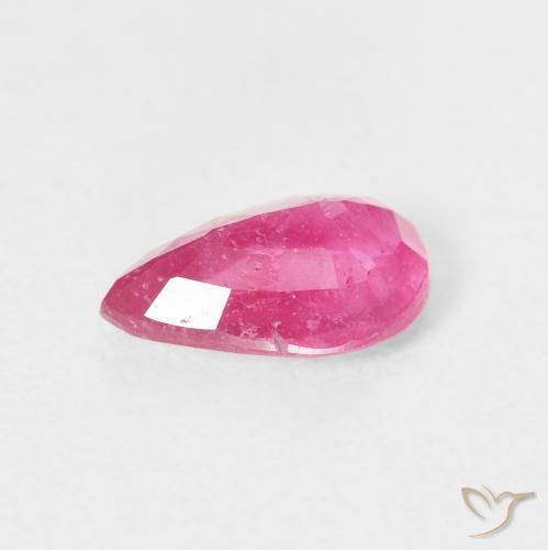 Rubino Rosso tendente al rosa naturale da 1.24 ct, Forma a pera, VS