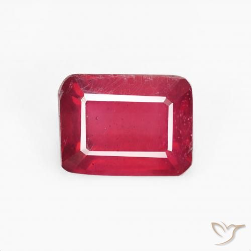 3.83ct Naturale marmellata rossa Rubino, Taglio smeraldo, VS