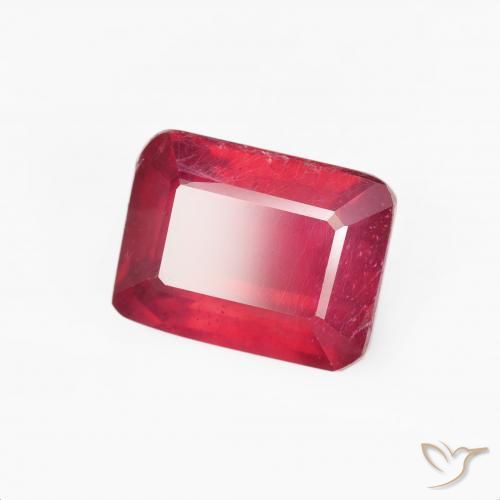 Rubino marmellata rossa naturale da 3.83 ct, Ottagonale / Taglio smeraldo, VS