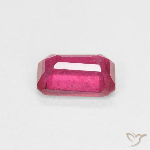 Rubino Rosa hot naturale da 0.82 ct, Ottagonale / Taglio smeraldo, VS-SI