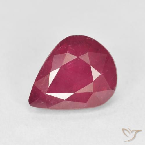 4.12ct Naturale Rosso tendente al rosa Rubino, Forma a pera, VS