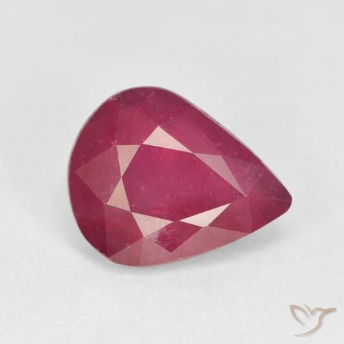 Rubino Rosso tendente al rosa naturale da 4.12 ct, Forma a pera, VS