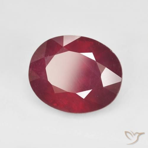 Rubino Rosso scuro naturale da 6.82 ct, Ovale, VS
