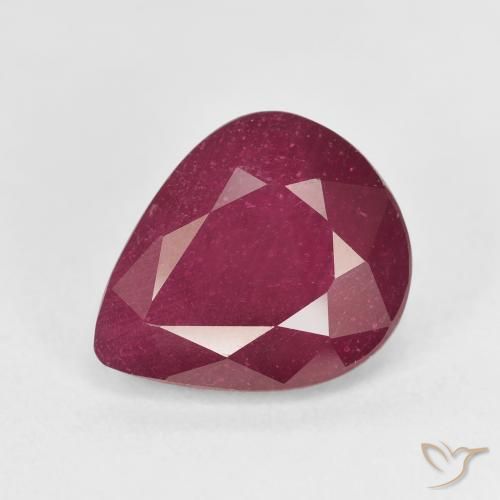 6.51ct Naturale Rosso scuro Rubino, Forma a pera, VS