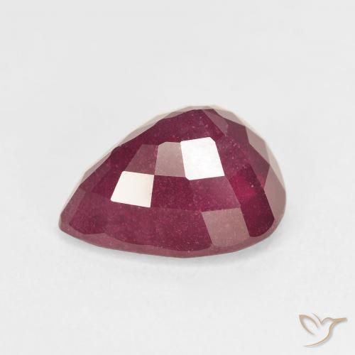 Rubino Rosso scuro naturale da 6.51 ct, Forma a pera, VS