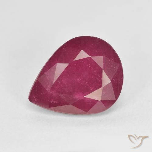 5.86ct Naturale Rosso tendente al rosa Rubino, Forma a pera, VS