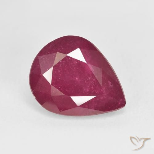 Rubino Rosso tendente al rosa naturale da 5.86 ct, Forma a pera, VS