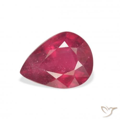 Rubino marmellata rossa naturale da 2.65 ct, Forma a pera, VS
