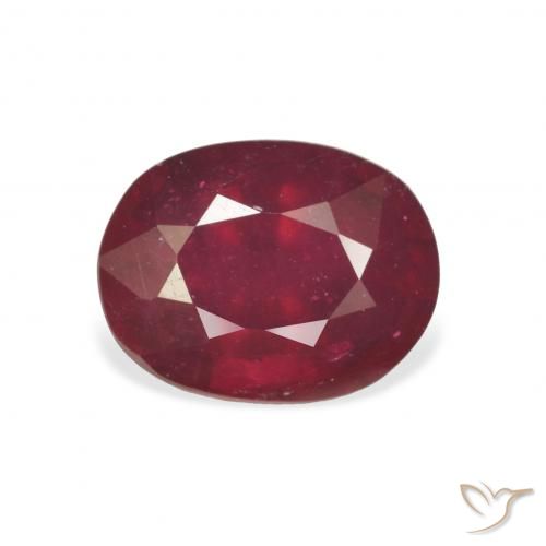 4.33ct Naturale Rosso scuro Rubino, Ovale, VS