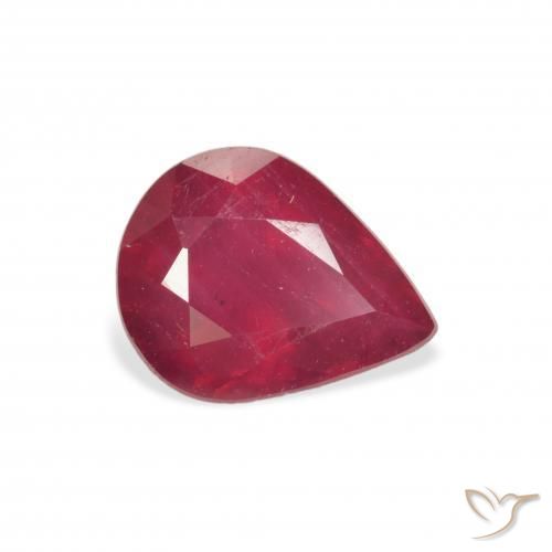 Rubino marmellata rossa naturale da 2.76 ct, Forma a pera, VS