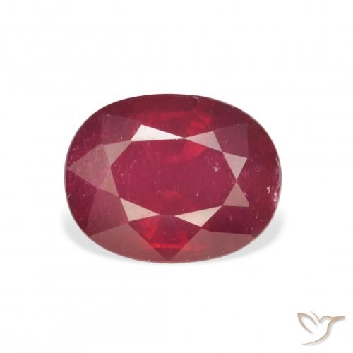 3.59ct Naturale Rosso scuro Rubino, Ovale, VS, Photo A