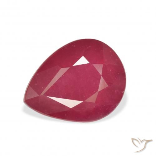 4.56ct Naturale Rosso medio Rubino, Forma a pera, VS