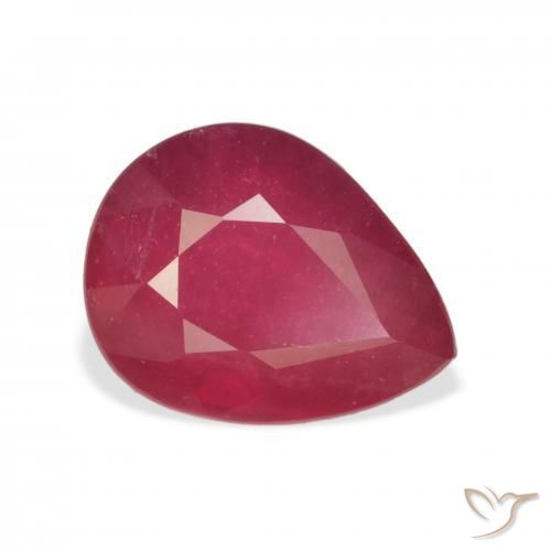 Rubino Rosso medio naturale da 4.56 ct, Forma a pera, VS