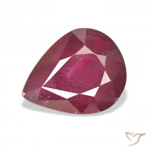 12.06ct Naturale Rosso scuro Rubino, Forma a pera, VS, Photo A