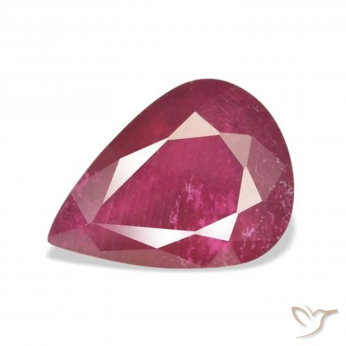 10.07ct Naturale Rosso scuro Rubino, Forma a pera, VS