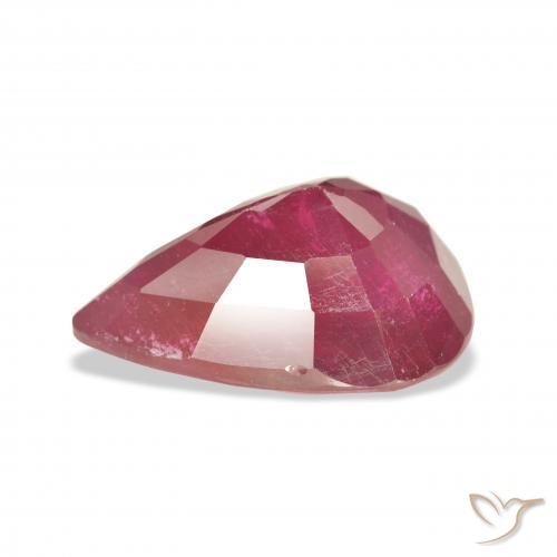 Rubino Rosso scuro naturale da 10.07 ct, Forma a pera, VS