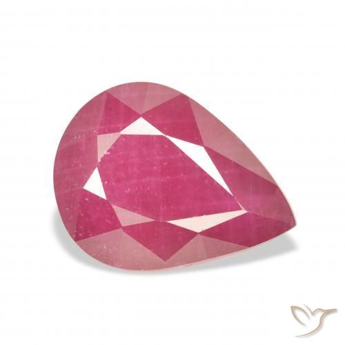 Rubino Rosso medio naturale da 7.34 ct, Forma a pera, VS