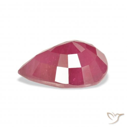 Rubino Rosso medio naturale da 7.34 ct, Forma a pera, VS