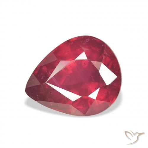 6.37ct Naturale Cremisi Profondo Rubino, Forma a pera, VS