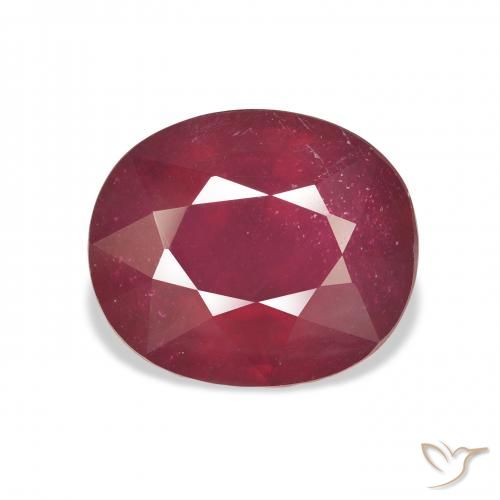 Rubino Rosso scuro naturale da 10.90 ct, Ovale, VS