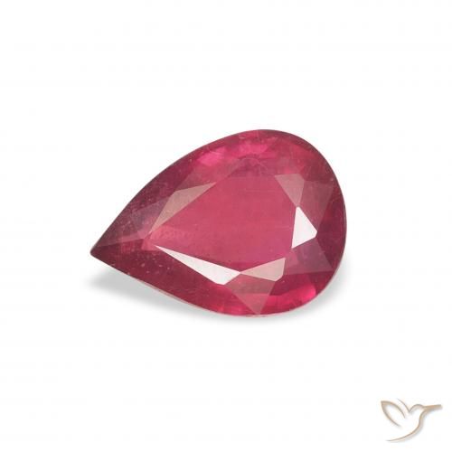 0.92ct Naturale Rosa rossastra Rubino, Forma a pera, VS-SI