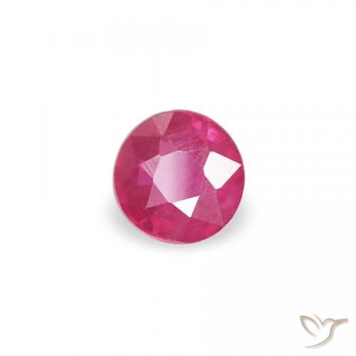 Rubino Rosso tendente al rosa naturale da 0.08 ct, Rotondo, SI
