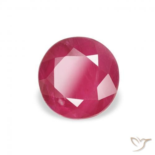Rubino Rosso tendente al rosa naturale da 1.01 ct, Rotondo, VS
