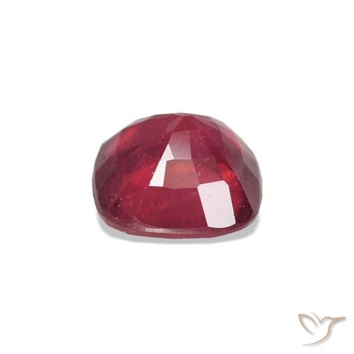 Rubino Rosa rossastro intenso naturale da 0.84 ct, Taglio a cuscino, VS
