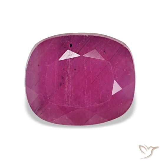 Rubino naturale rosso da 2,65 ct, taglio a cuscino, VS