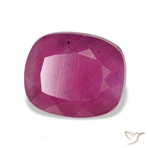 Rubino naturale rosso da 2,65 ct, taglio a cuscino, VS