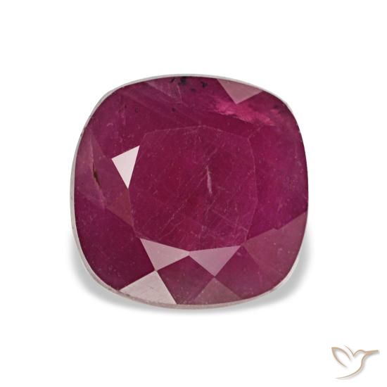 Rubino naturale rosso da 1,70 ct, taglio a cuscino, VS