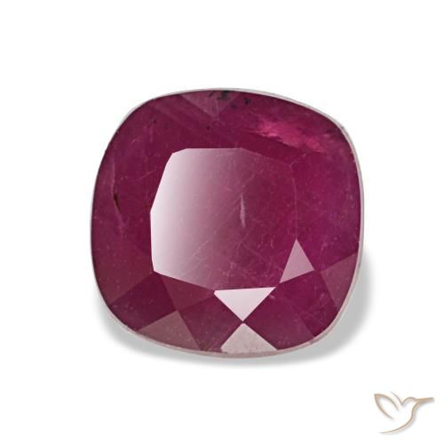 Rubino naturale rosso da 1,70 ct, taglio a cuscino, VS