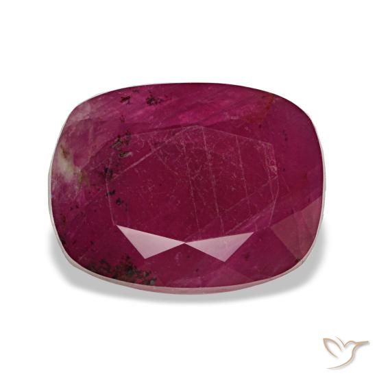 Rubino naturale rosso da 2,62 ct, taglio a cuscino, VS