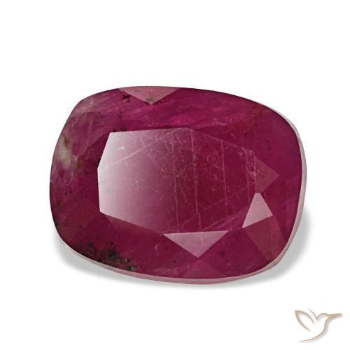 Rubino naturale rosso da 2,62 ct, taglio a cuscino, VS