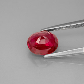 Rubino naturale rosso da 2,08 ct, taglio ovale, SI-I1