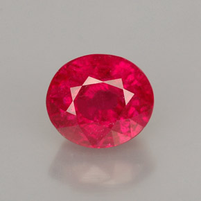 Rubino naturale rosso da 2,20 ct, taglio ovale, SI-I1