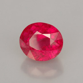 Rubino naturale rosso da 2,20 ct, taglio ovale, SI-I1