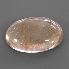 Quarzo rutilato naturale oro da 49,49 ct, taglio ovale, trasparente