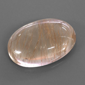 Quarzo rutilato naturale oro da 49,49 ct, taglio ovale, trasparente