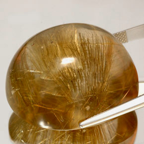 Quarzo rutilato naturale giallo da 128,20 ct, trasparente, trasparente/traslucido