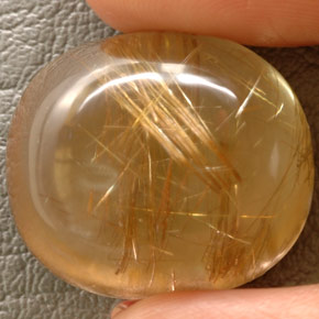 Quarzo rutilato naturale giallo da 48,93 ct, trasparente, trasparente/traslucido