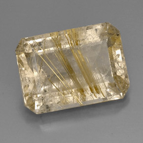 Quarzo rutilato naturale giallo da 15,08 ct, trasparente, trasparente/traslucido