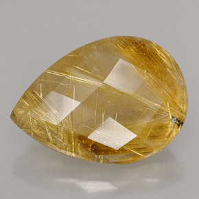 Quarzo rutilato naturale giallo da 15,09 ct, trasparente, trasparente/traslucido