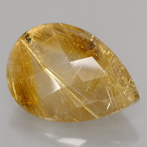 Quarzo rutilato naturale giallo da 15,09 ct, trasparente, trasparente/traslucido