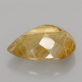 Quarzo rutilato naturale giallo da 15,09 ct, trasparente, trasparente/traslucido