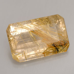 Quarzo rutilato naturale giallo da 12,60 ct, trasparente, trasparente/traslucido