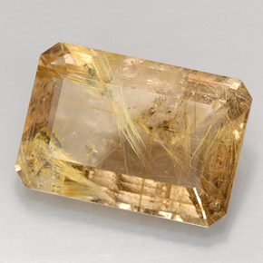 Quarzo rutilato naturale giallo da 37,66 ct, trasparente, trasparente/traslucido
