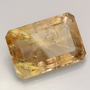 Quarzo rutilato naturale giallo da 37,66 ct, trasparente, trasparente/traslucido