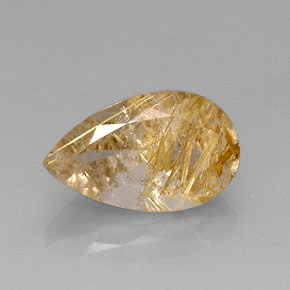 Quarzo rutilato naturale giallo da 8,96 ct, trasparente, trasparente/traslucido