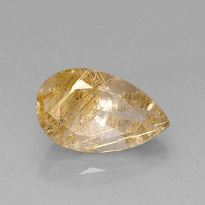 Quarzo rutilato naturale giallo da 8,96 ct, trasparente, trasparente/traslucido